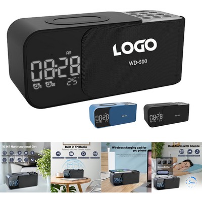 Stereo FM Radio with Wireless Charger, Alarm Clock