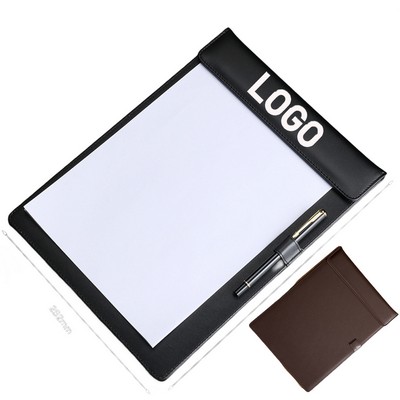 Magnetic Leather Clipboard with Pen Holder