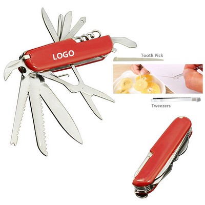 13-in-1 Stainless Steel Multi-Tool Pocket Knife with Durable ABS Handle