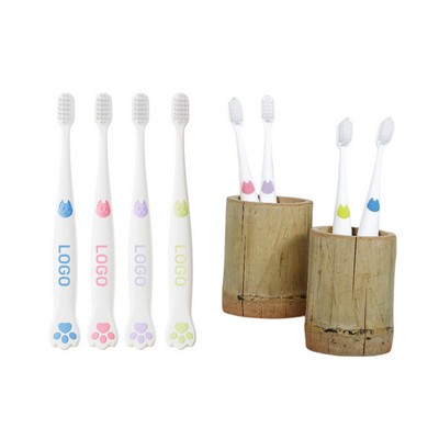 Kids Soft Bristle Toothbrush In Dog Paw Shape