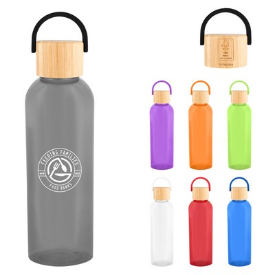 20 Oz. Ally Rpet Bottle With Bamboo Lid And Easy Carry Handle