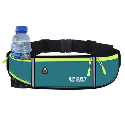 Running Belt Bag W/ Reflective Strip And Multi-Pocket