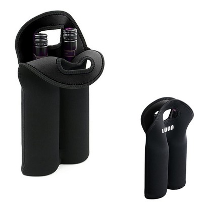 Neoprene 2-Bottle Wine Bag with Cutout Handles