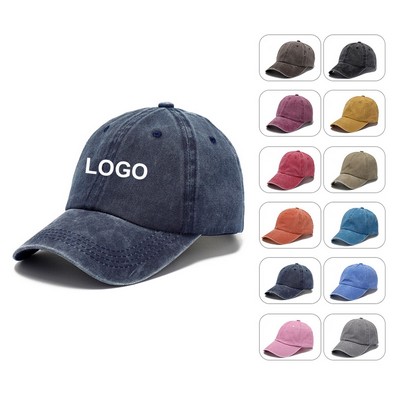 Unisex Cotton Vintage Baseball Cap Low Profile Unstructured Baseball Hat Twill Adjustable Dad Hat