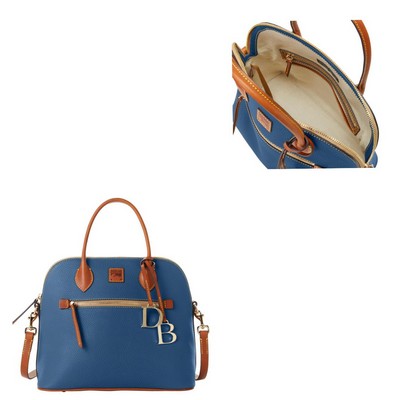 Dooney & Bourke Blue Pebble Grain Large Domed Satchel