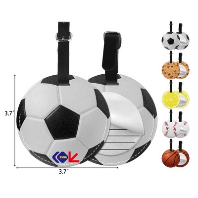 Funny Soccer Ball Printed Luggage Tags Sports Themed Travel Baggage Tags with Name ID Cards