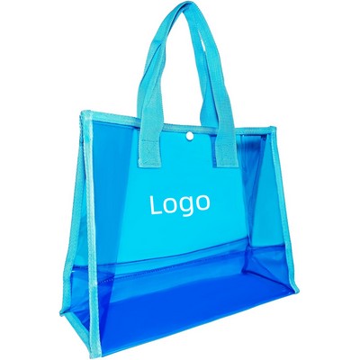 Clear Tote Bag With Button Closure