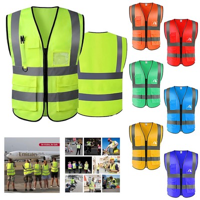 High Visibility Sleeveless Safety Vest