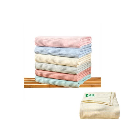 43'' x 27'' Soft Cotton Waffle Weave Bed Baby Blanket