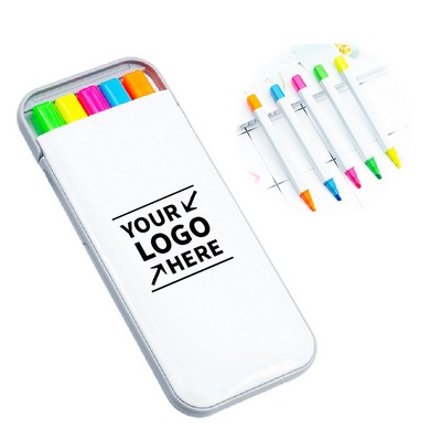 Multicolor 5-in-1 Pen Set With Highlighter and Ballpoint Pen