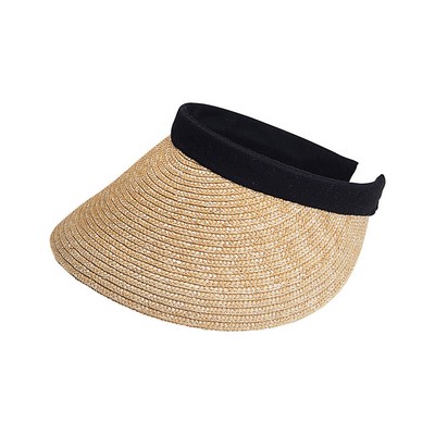 Sewn Braid Wheat Straw Clip-On Visor