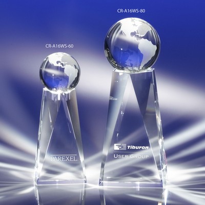 Exposure Crystal Globe Award 9-1/2"H