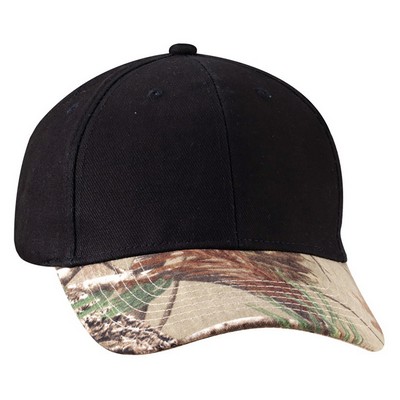 Kati Solid Crown Cap w/Camo Visor