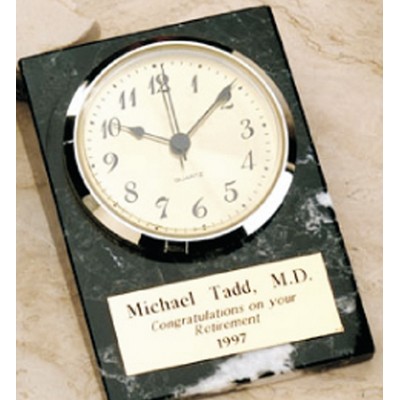 Green Marble Large Wedge Desk Clock Award