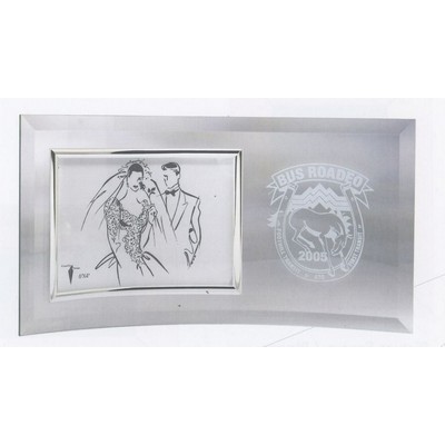 Horizontal Curved Beveled Jade Glass Picture Frame (6¼"x12½"x3/16")