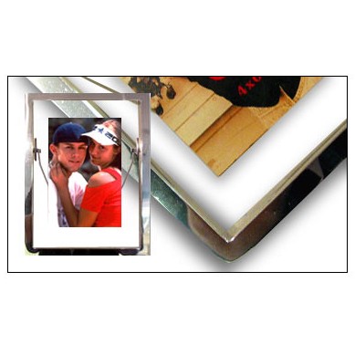 Brush Silver Floating Photo Frame