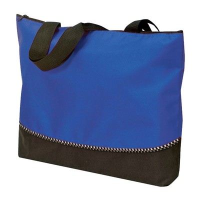 2 Tone Poly Tote Bag w/Zipper (18"x13"x2½")