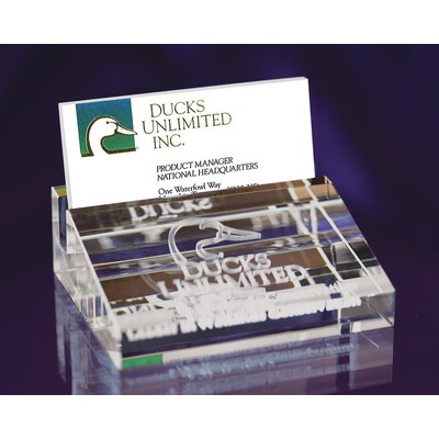 Crystal Business Card Holder (3 3/4"x1 1/4"x3 1/8")