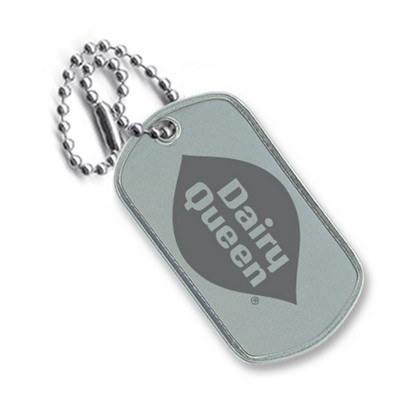 Laser Etched Dog Tag w/ 4" Utility Chain