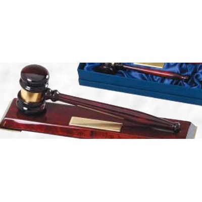 Men's Deluxe Rosewood Piano Finish Gavel Set w/ Presentation Case