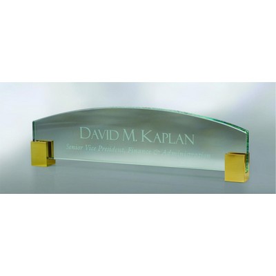 Jade Glass Crescent Name Plate (12"x3")