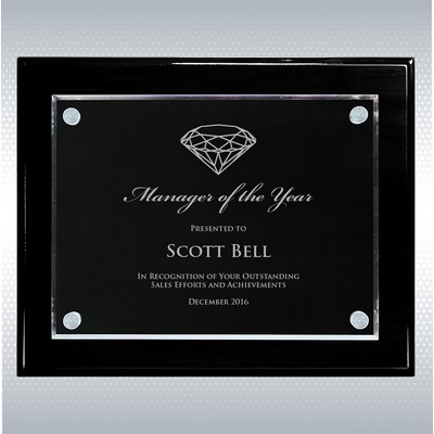 Black Piano Finish Plaque w/Acrylic Plate (8" x 10")