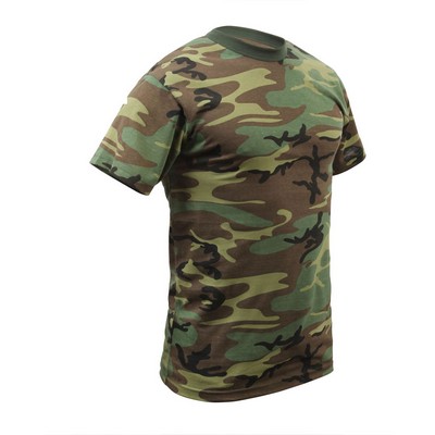 Men's Woodland Camouflage Military T-Shirt (5XL)