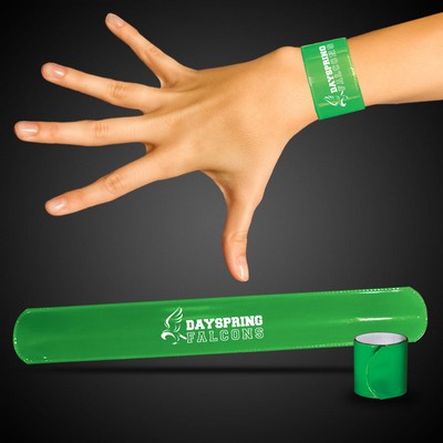 8 3/4" Pad Printed Green Slap Bracelet