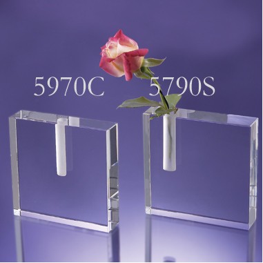 Clear Crystal Vase Side Holder