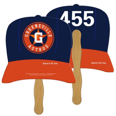 Baseball Cap Auction Hand Fan Full Color