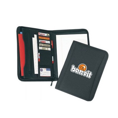 Poly Multiple Pockets Zippered Writing Folder