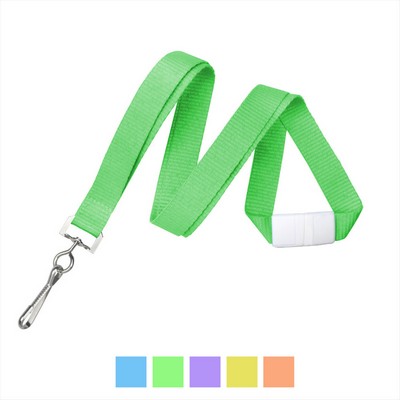 5/8" Neon Flat Polyester Lanyard with Breakaway