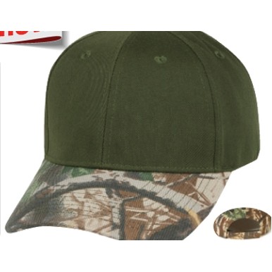 Low Crown Constructed 6 Panel Cotton Twill Cap w/Oak Camo Bill