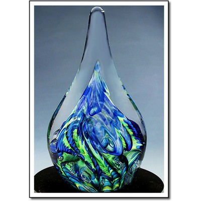 Atlantis Art Glass Sculptures w/ Marble Base (6"x15")