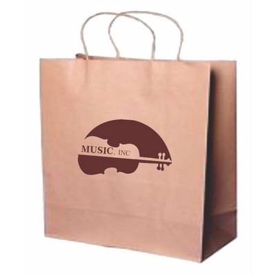 Recycled Natural Kraft Shopping Bags 1C1S (18"x7"x19")