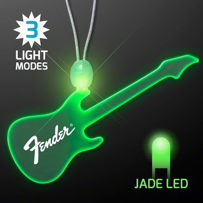 LED Acrylic Green Guitar Necklace - Domestic Print