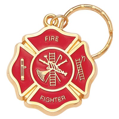 1 ¾" Fire Fighter Enameled Keyring