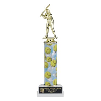 11 ½" Single Column Softball Trophy w/Figure