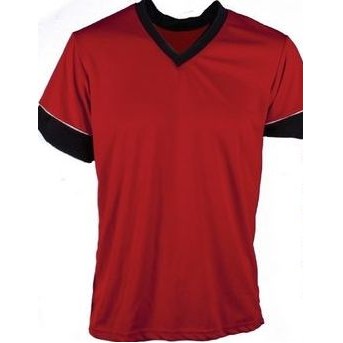 Youth Cooling Interlock Soccer Jersey Shirt w/ V Neck Self Trim