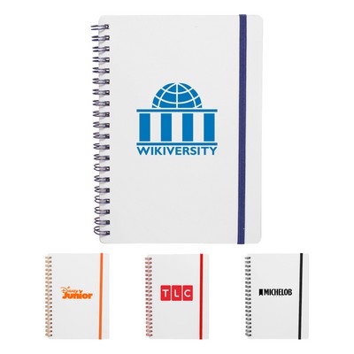 Union Printed - Frosted Eco Spiral Notebook Jotter with 1-Color Logo