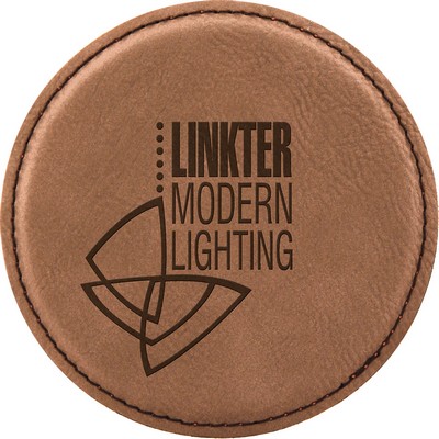 Leatherette Round Coaster (Dark Brown)