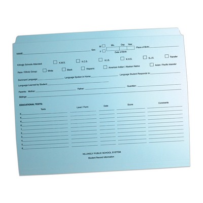 Letter Size File Folder with Full File Tab PMS printed