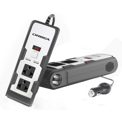 150W 12V to Dual AC 110V Car Power Inverters w/Dual 3.1A USB Ports