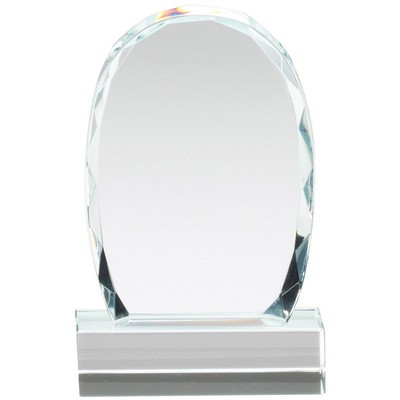 Small Faceted Crystal Oval Award