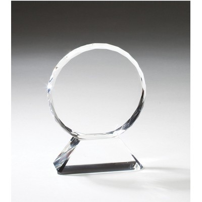 Medium Crystal Circle Award w/Crystal Base