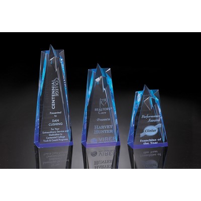 Small Acrylic Blue Star Tower Award