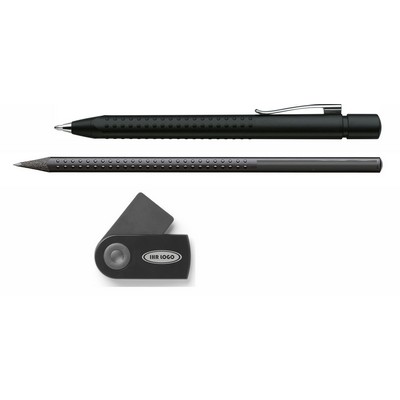 Black Edition Pen, Pencil and Eraser Set