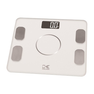 Bluetooth White Electronic Body Fat Scale w/Body Analysis