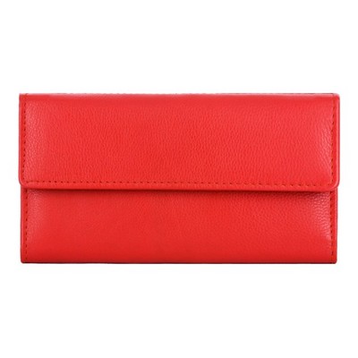 Ashlin® Designer Redgrove Ladies RFID Blocking Pebbled Cowhide Leather Clutch Wallet