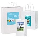 Short Run Imprinted White Kraft Bag (16"x6"x12")